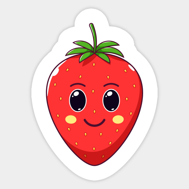 Cute Kawaii Strawberry Kawaii Strawberry Sticker TeePublic